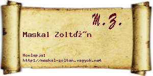 Maskal Zoltán névjegykártya
